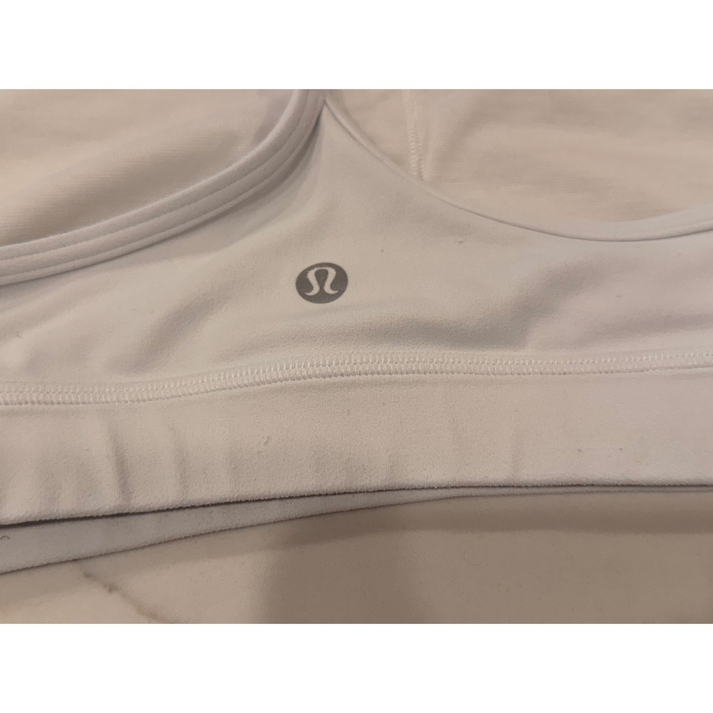 Lululemon Flow Y Bra White Size 10 Strappy Racerback Yoga - Picture 13 of 16